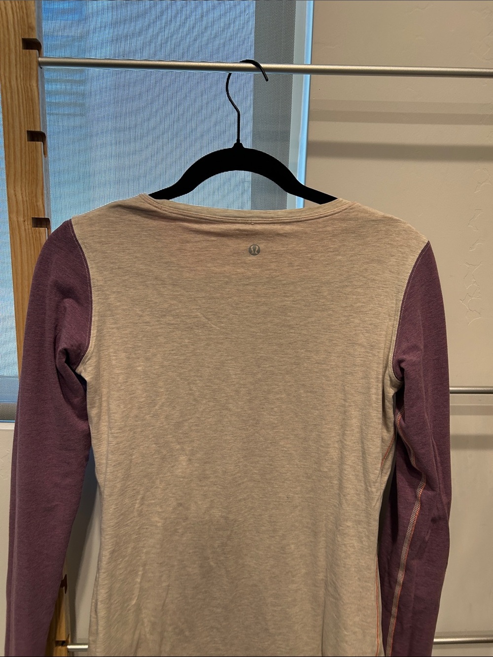 lululemon athletica Orange Long-Sleeve Layering Top with Cream Trim
